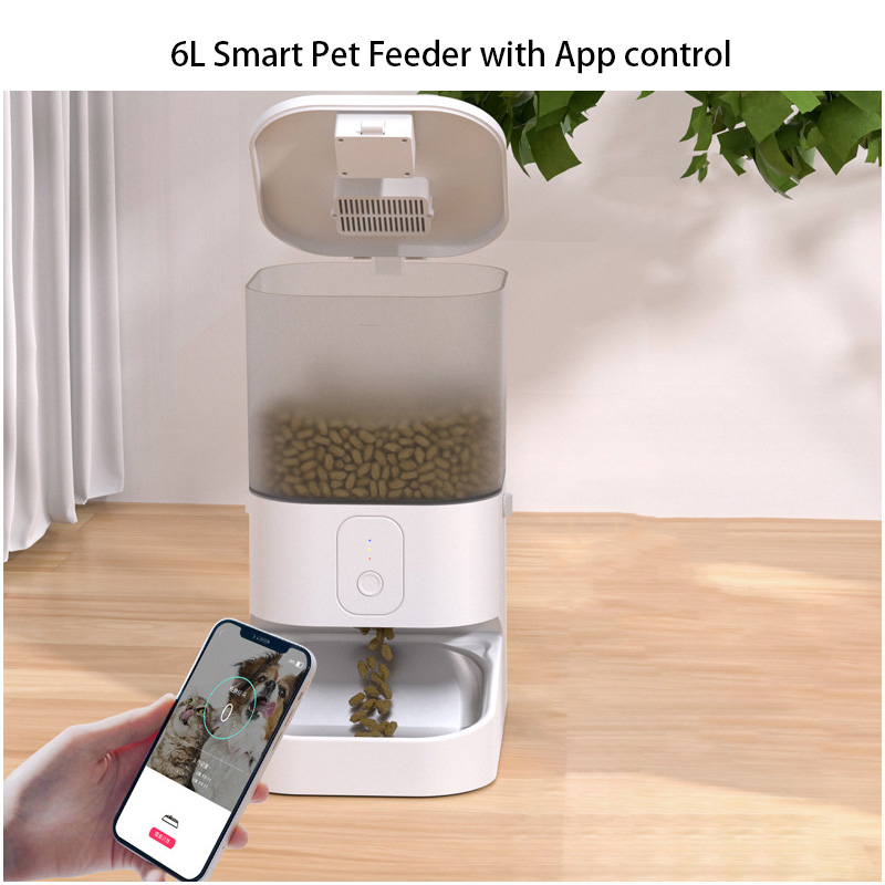 Alimentador automático inteligente para animais de estimação 6L com aplicativo