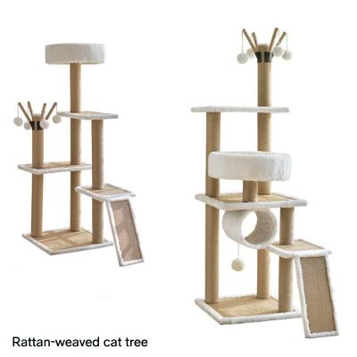 Rattan-weaved Cat Tree manufacturer